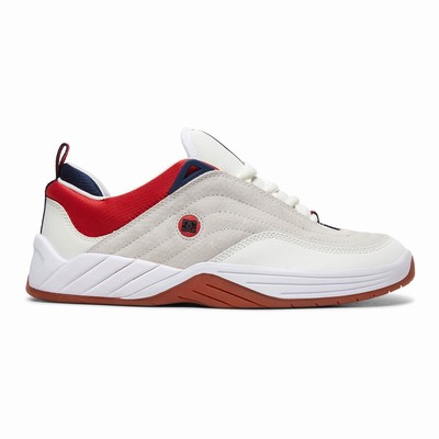 DC Williams Slim S Suede Férfi Deszkás Cipő Piros/Fehér/Sötétkék (CUHV32869)